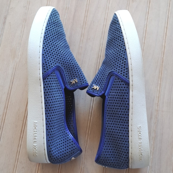 Michael Kors Perforated Suede Leather Slip On Stylish Loafers Sneakers - Picture 8 of 10
